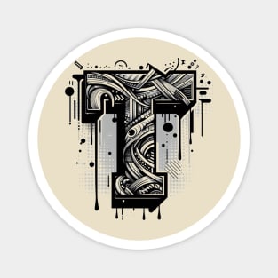 Letter T design graffity style Magnet